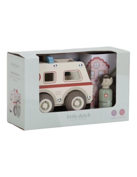 Ambulància FSC Little Dutch – Joguina de Fusta Educatiu