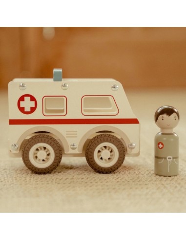 Ambulància FSC Little Dutch – Joguina de Fusta Educatiu