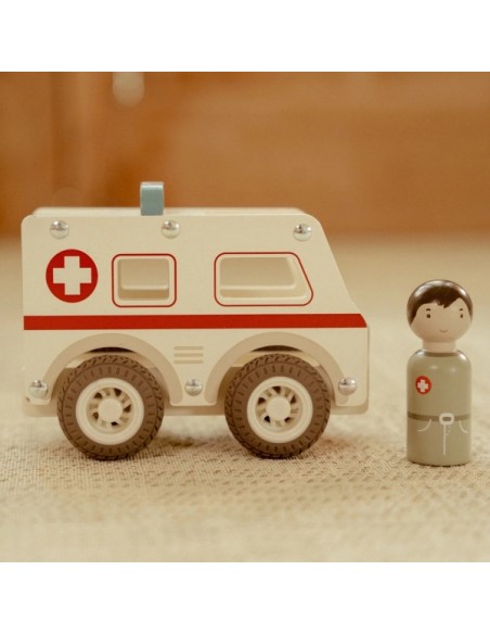Ambulància FSC Little Dutch – Joguina de Fusta Educatiu