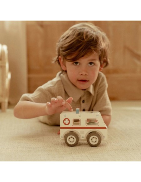 Ambulància FSC Little Dutch – Joguina de Fusta Educatiu