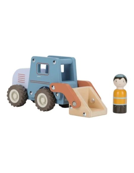 Excavadora FSC Little Dutch de Madera con Obrero y Pala Grande