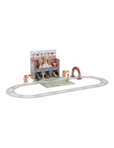 Pista de Carreras con Estuche Little Dutch | Juego Portátil