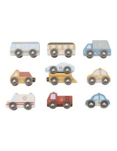 Set 9 Vehicles de Fusta FSC Little Dutch | Cotxes de Joguina