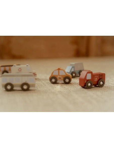 Set 9 Vehículos de Madera FSC Little Dutch | Coches de Juguete
