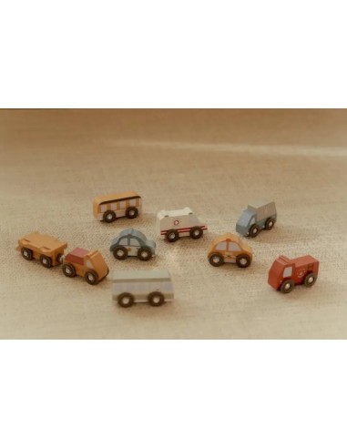 Set 9 Vehículos de Madera FSC Little Dutch | Coches de Juguete