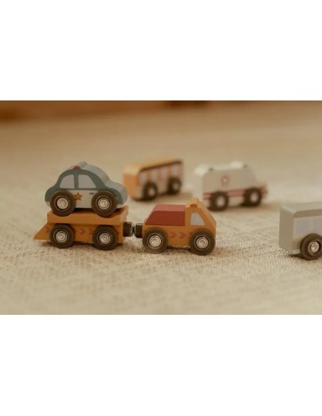 Set 9 Vehículos de Madera FSC Little Dutch | Coches de Juguete
