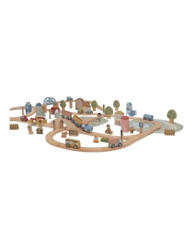 Set de Tren de Fusta XL FSC Little Dutch | Circuit