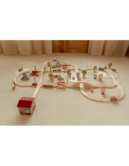 Set de Tren de Fusta XL FSC Little Dutch | Circuit