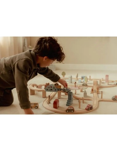 Set de Tren de Fusta XL FSC Little Dutch | Circuit