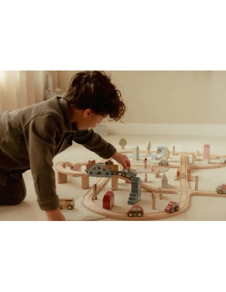 Set de Tren de Fusta XL FSC Little Dutch | Circuit