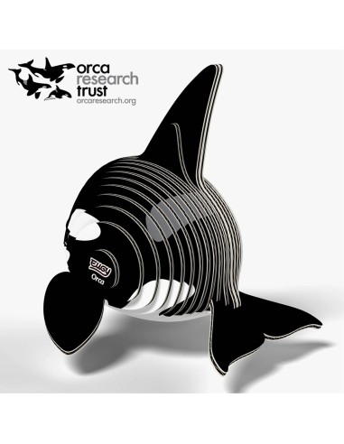 Figura 3D Eugy Orca | Puzle de Cartón Ecológico y Educativo
