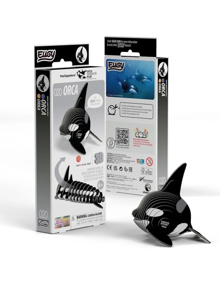Figura 3D Eugy Orca | Puzle de Cartón Ecológico y Educativo