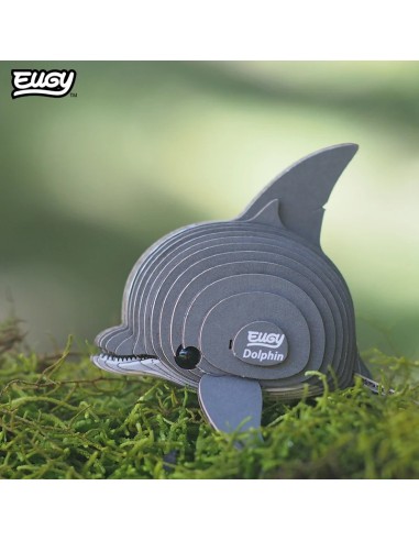 Figura 3D Eugy Delfín | Puzle de Cartón Ecológico y Educativo