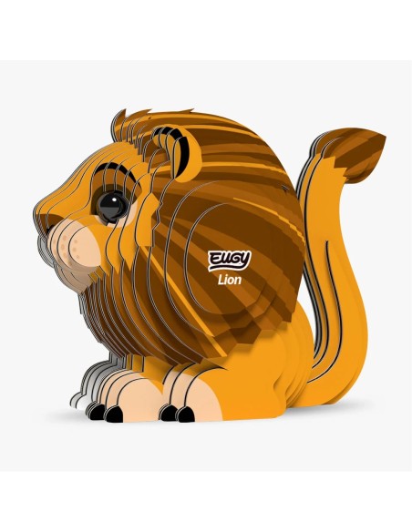 Figura 3D Eugy Lleó | Puzle de Cartó Ecològic i Educatiu