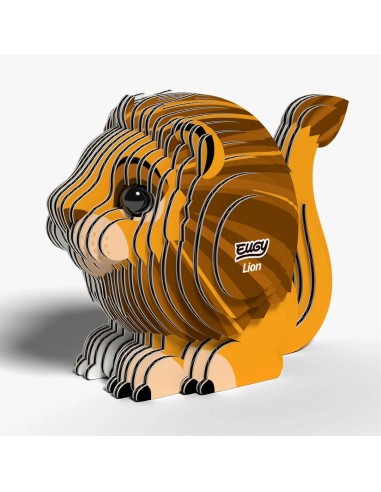 Figura 3D Eugy Lleó | Puzle de Cartó Ecològic i Educatiu