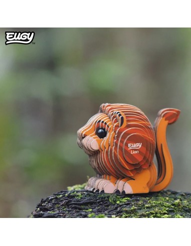 Figura 3D Eugy León | Puzle de Cartón Ecológico y Educativo