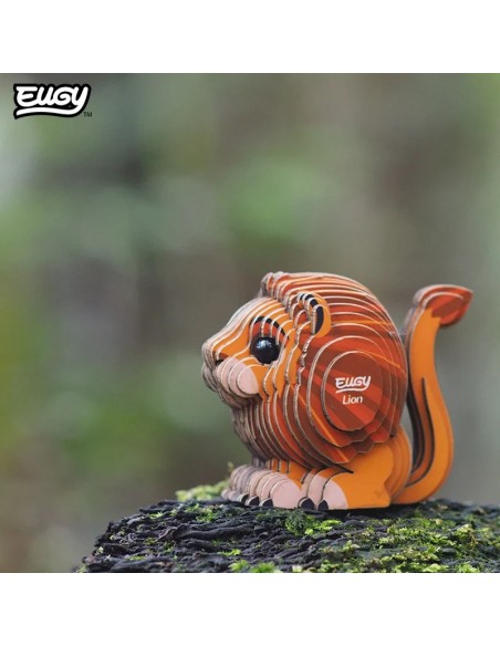 Figura 3D Eugy León | Puzle de Cartón Ecológico y Educativo