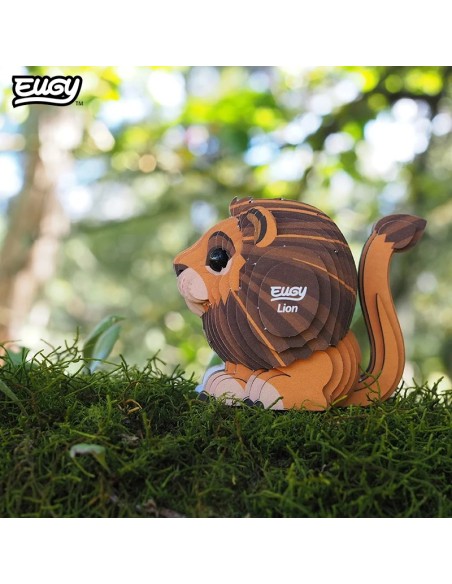 Figura 3D Eugy Lleó | Puzle de Cartó Ecològic i Educatiu