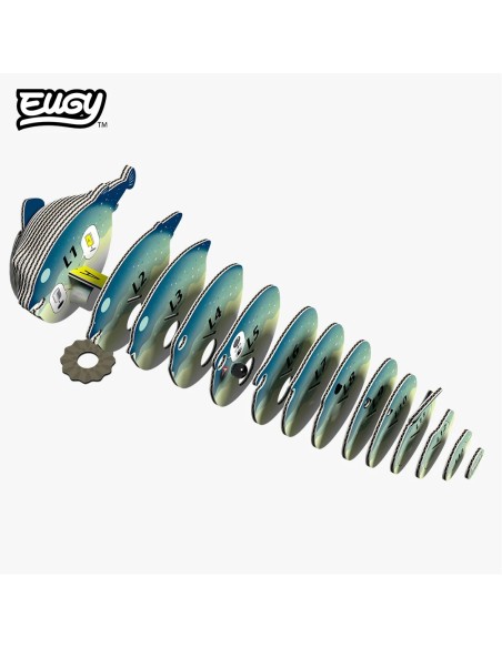 Figura 3D Eugy Peix Globus | Puzle de Cartó Ecològic i Educatiu