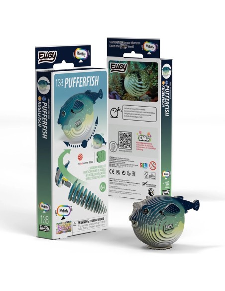 Figura 3D Eugy Peix Globus | Puzle de Cartó Ecològic i Educatiu