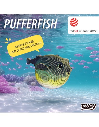 Figura 3D Eugy Pez Globo | Puzle de Cartón Ecológico y Educativo