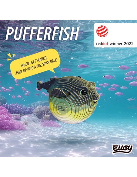 Figura 3D Eugy Peix Globus | Puzle de Cartó Ecològic i Educatiu