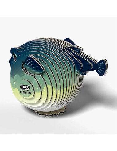 Figura 3D Eugy Pez Globo | Puzle de Cartón Ecológico y Educativo