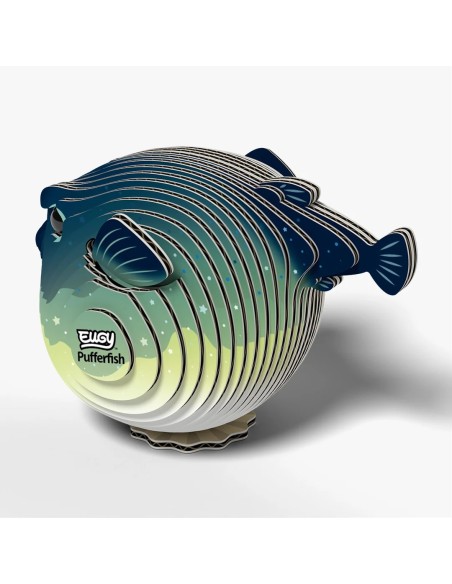 Figura 3D Eugy Pez Globo | Puzle de Cartón Ecológico y Educativo