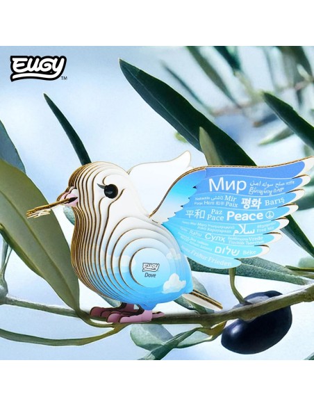 Figura 3D Eugy Paloma | Puzle de Cartón Ecológico y Educativo