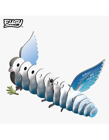 Figura 3D Eugy Paloma | Puzle de Cartón Ecológico y Educativo