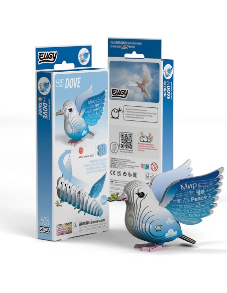 Figura 3D Eugy Paloma | Puzle de Cartón Ecológico y Educativo